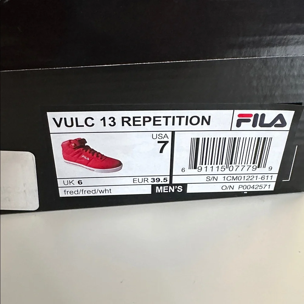 Fila Men's 13 Repetition Red Synthetic Lifestyle Sneakers Size 7 New in Box! - Picture 6 of 13